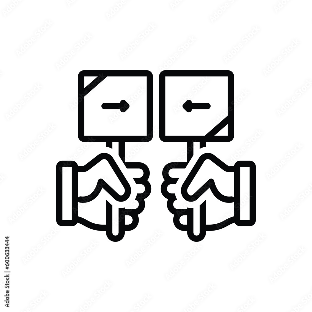 Black line icon for opposed Black line icon for opposed