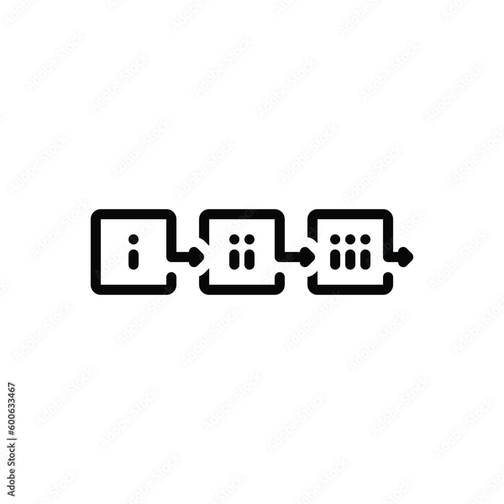 Black line icon for steps Black line icon for steps