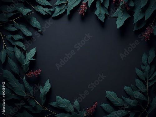 On a green background  realistic Christmas tree branches  ornaments  stars  confetti  and a gift box can be seen. Christmas Concept.