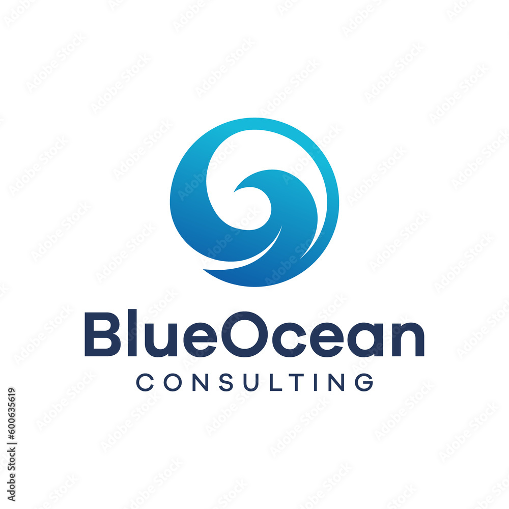 Modern logo combination of letter B and waves. Modern logo combination of letter B and waves.