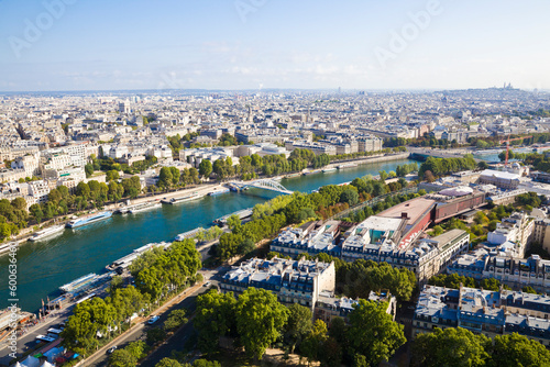 Panoramic view of Paris city, France.