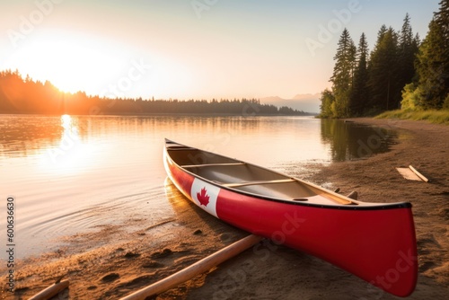 kayak on the lake, generative ai