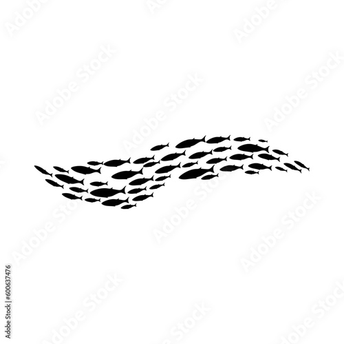 Wave shoal and fish school. Reef underwater life, sea water wildlife, aquatic ecosystem and environment vector concept, aquatic Aquarium animals, fishing industry catch background with fish shoal