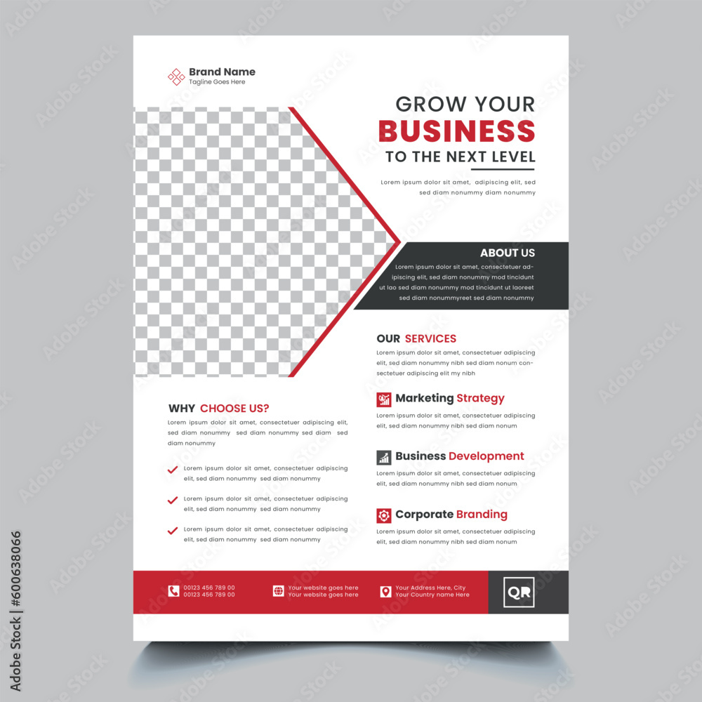 Obraz premium poster flyer pamphlet brochure cover design layout space for photo background, vector illustration template in A4 size