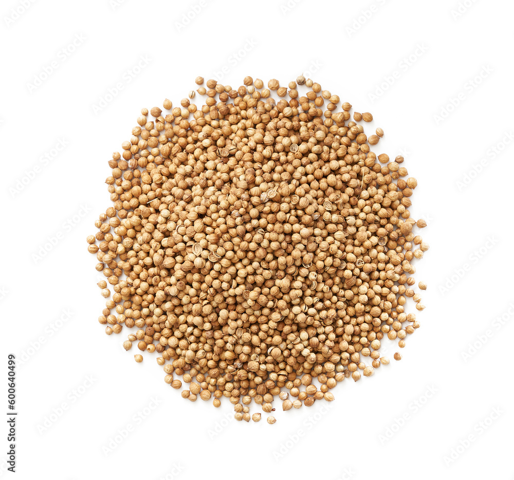 top view dry coriander seed spice isolated on white background. pile of dry coriander seed isolated. heap of coriander seed food isolated background. overhead flat lay top view dry coriander seed spice isolated on white background. pile of dry coriander seed isolated. heap of coriander seed food isolated background. overhead flat lay