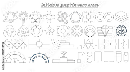 Editable Graphic Resources. High-quality pictograms. Linear icons set of Financial Analytics, Headhunting, Health insurance, etc symbol template for graphic and web design collection logo vector.