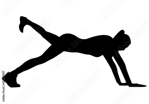 Icono de chica deportista haciendo gimnasia. Silueta negra de gimnasta