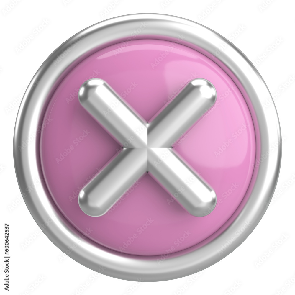3D close button. Cross sign. 3D illustration. 3D close button. Cross sign. 3D illustration.