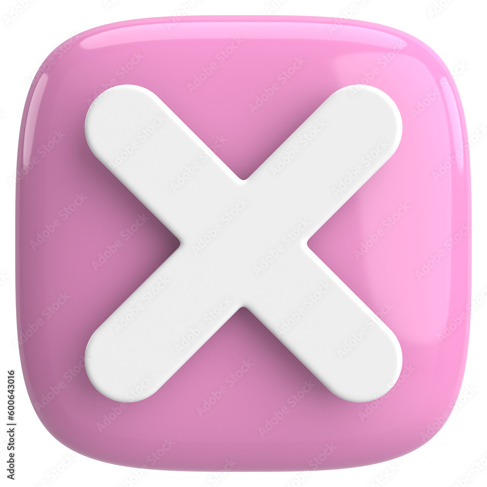Obraz premium 3D close button. Cross sign. 3D illustration.