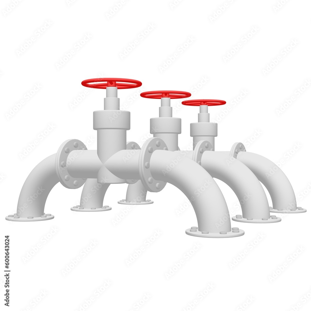 Red valve on the main gas pipeline Red valve on the main gas pipeline