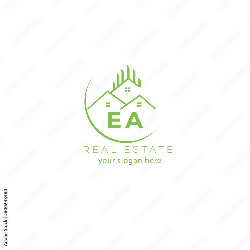 Initial letter EA real estate logo design template EA home or house letter logo