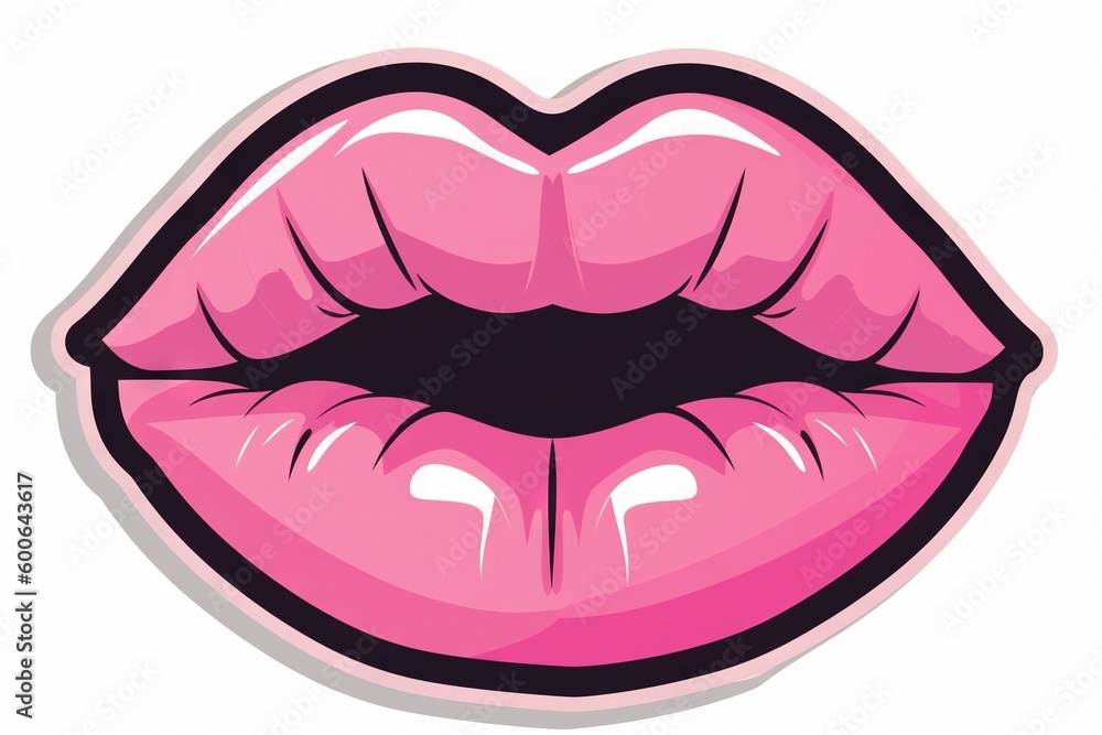 a pink lips with black tips and a black bottom lip. generative ai a pink lips with black tips and a black bottom lip. generative ai