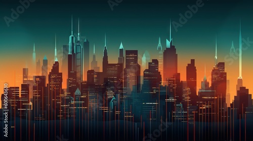  a cityscape with a lot of tall buildings in the background. generative ai