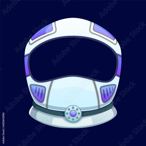 Cartoon space suit helmet for video chat isolated kids astronaut headgear. Vector face effect or sticker frame. Spaceman cosmonaut mask for photo booth