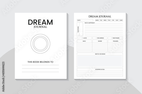 Dream Journal Planner KDP low content Interior