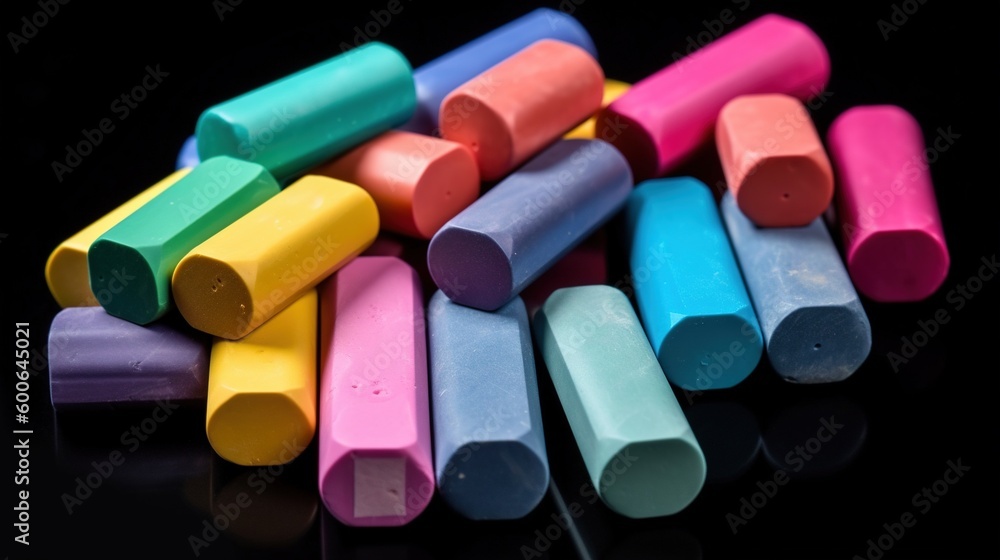 a pile of colored crayons sitting on top of a table. generative ai a pile of colored crayons sitting on top of a table. generative ai