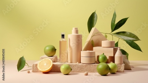  a table topped with lots of different types of skin care products. generative ai