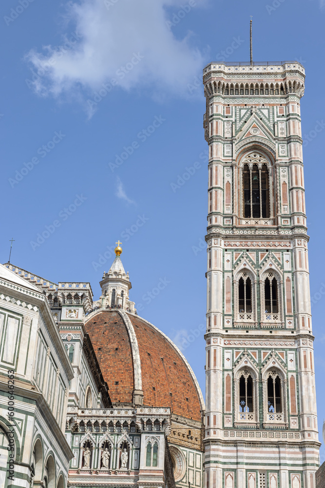 Close up of the Florence Cathedral in Florence, Tuscany, Italy, on a sunny day in spring.