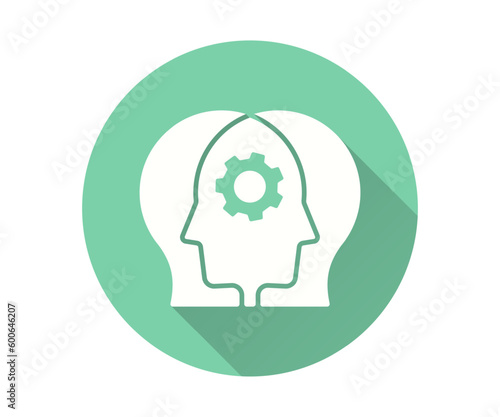 Psychotherapy icon. Simple illustration with long shadow.