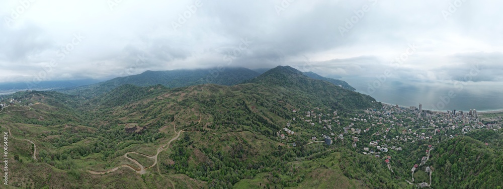 View from the mountain with a cross in Gonio