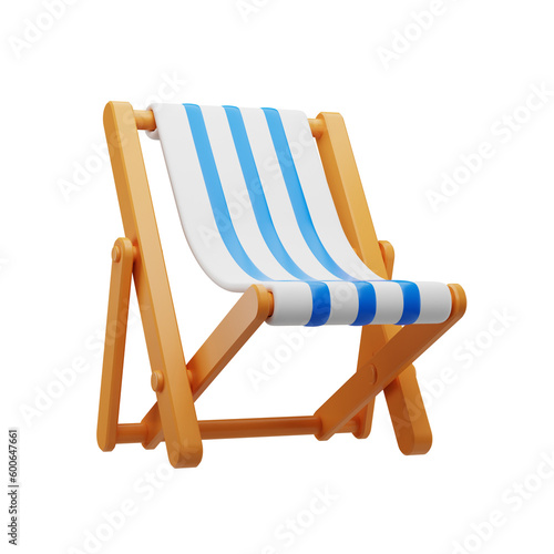 Canvas-taulu 3d beach chair illustration