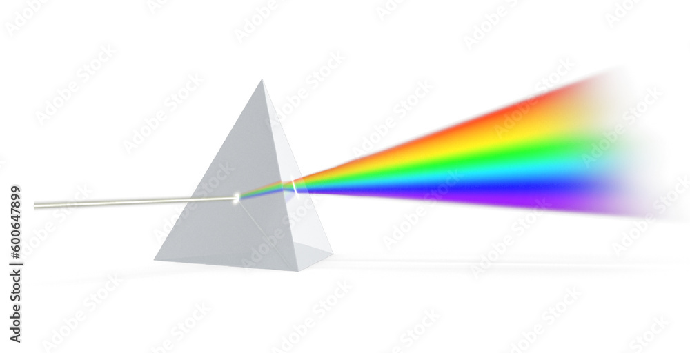 Glass Pyramid Refraction of Light Spectrum on transparent background Glass Pyramid Refraction of Light Spectrum on transparent background
