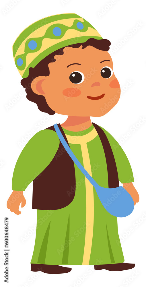 Boy in traditional muslim clothes. Happy arab kid Boy in traditional muslim clothes. Happy arab kid