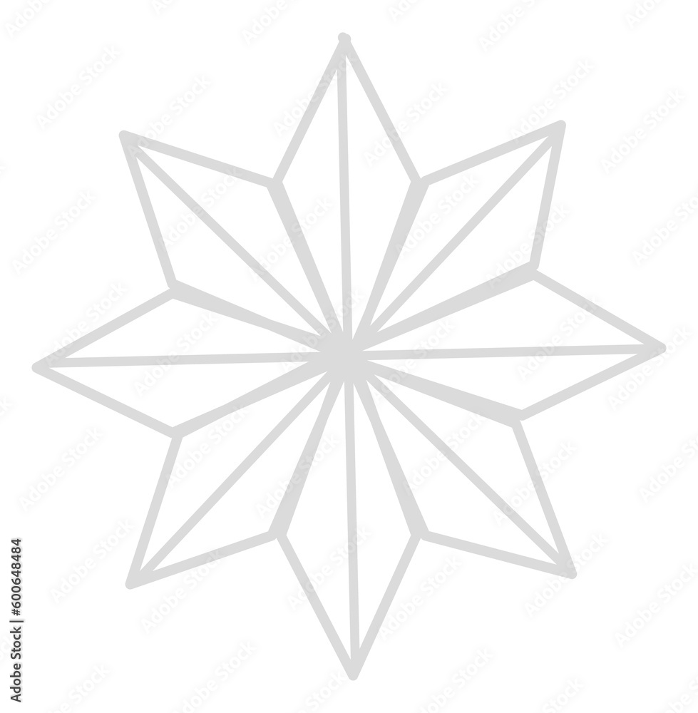 Abstract geometric star. Ice crystal in line style Abstract geometric star. Ice crystal in line style