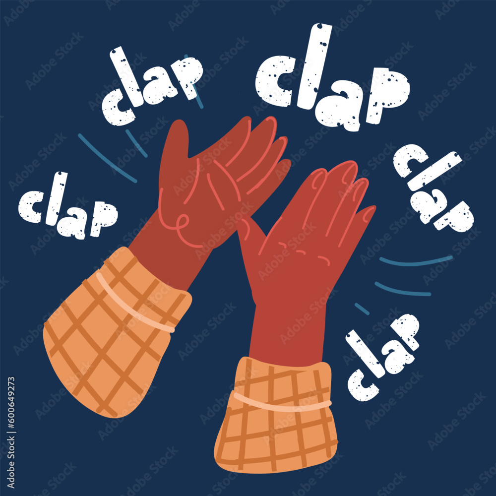Cartoon vector illustration of Hands emoji. Clapping hands. Hand