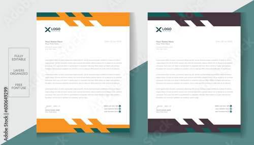 Modern corporate company letterhead design template