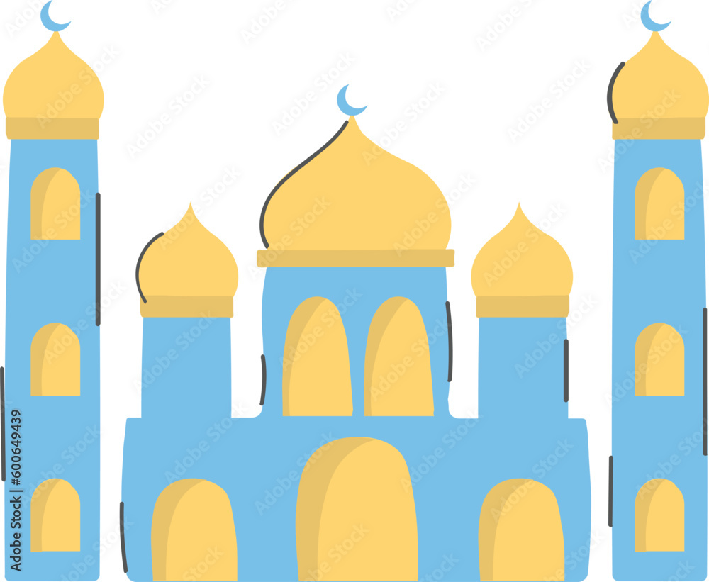 mosque icon over white background. colorful design.  vector illustration. Islamic Mosque