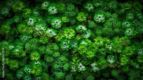  a close up of a green plant with many leaves and flowers. generative ai