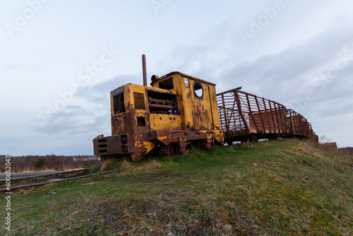 Wallpaper Mural Rusted Relics: The Abandoned Locomotive on the Railway Torontodigital.ca
