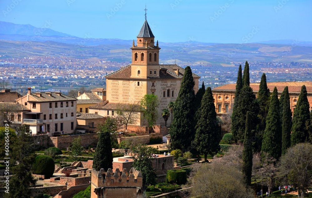 Fototapeta premium Vue sur l'Eglise Santa Maria de la Encarnacion (Sta Maria de la Alhambra), Espagne, Europe 6