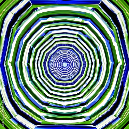 An optical illusion design with concentric squares in shades of blue and green3  Generative AI