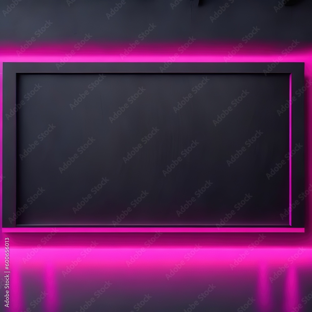 Empty blackboard on the wall in a black background. Colorful Light. Generative Ai. Empty blackboard on the wall in a black background. Colorful Light. Generative Ai.