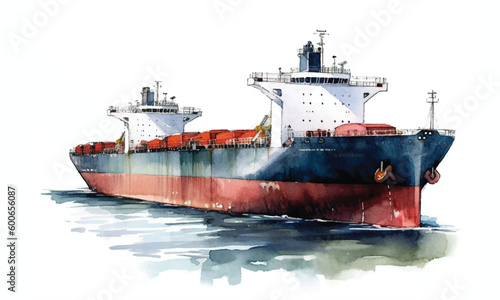 Capesize Bulk Carriers These are the largest bulk carri watercolor vector Background generative ai