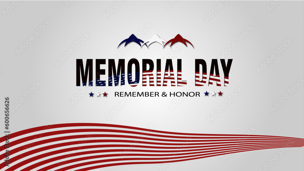 Obraz premium american flag background Memorial Day design illustration vector