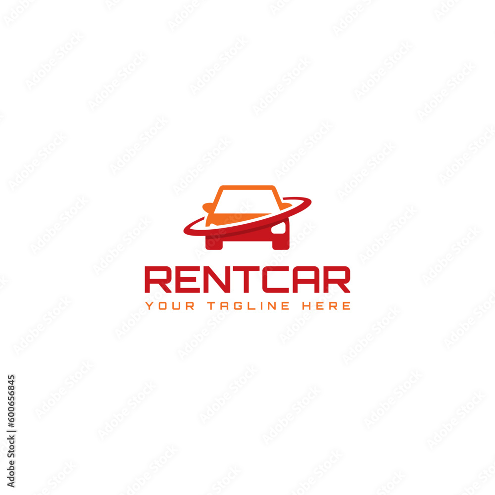 Logo for a rent car company template isolated on white background Logo for a rent car company template isolated on white background