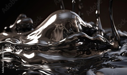A close-up of liquid metal splashing and bubbling Creating using generative AI tools