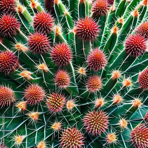 A close-up of a cactus plant with prickly spines5  Generative AI