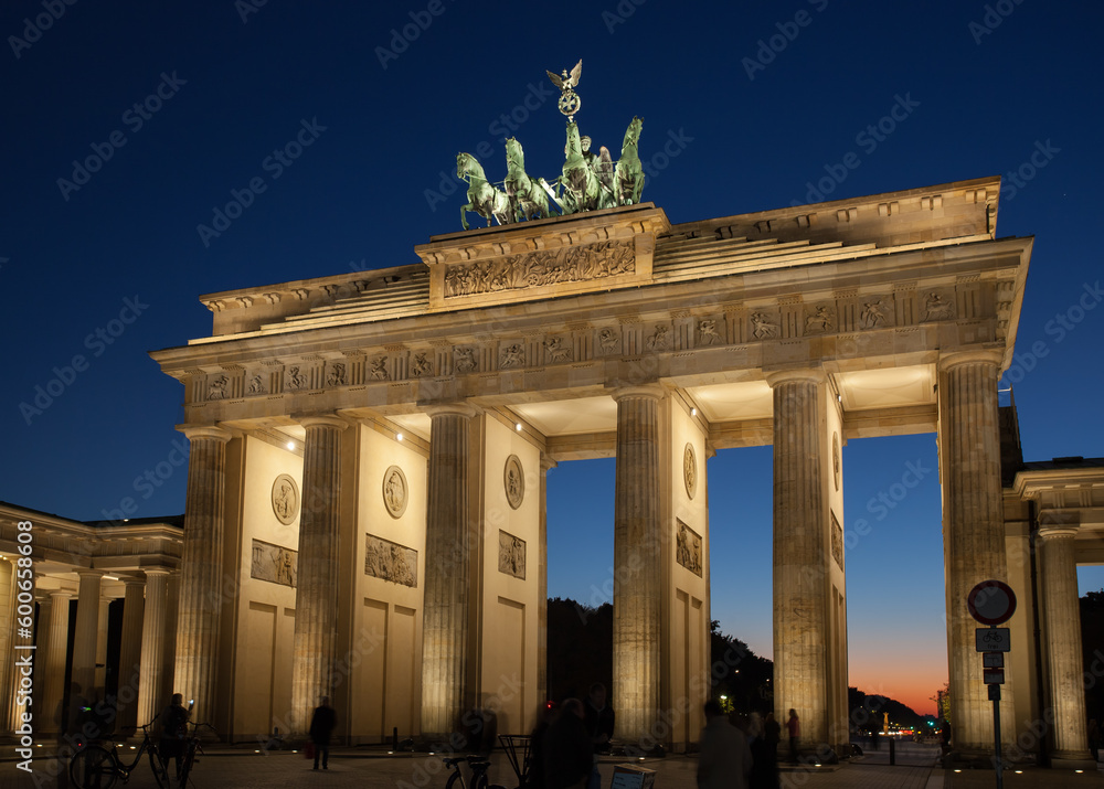 Brandenburg Gate at sunset, Berlin, Germany