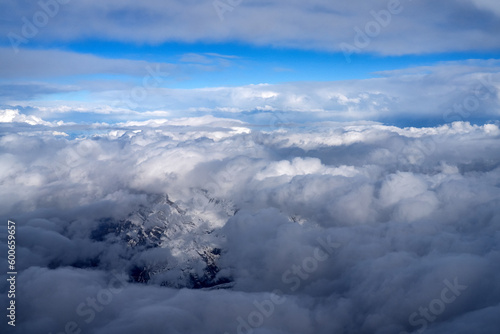 horizont über den französisch-italienischen alpen