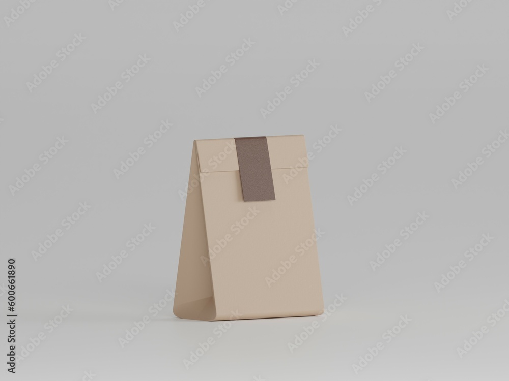 Obraz premium Coffee bag 3d illustration withe white background 