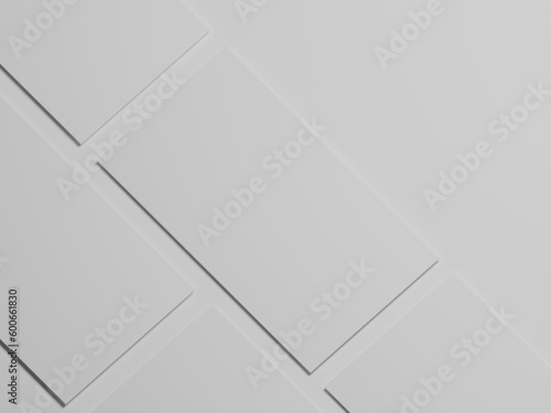 Set of Business card 3d illustration with white background 