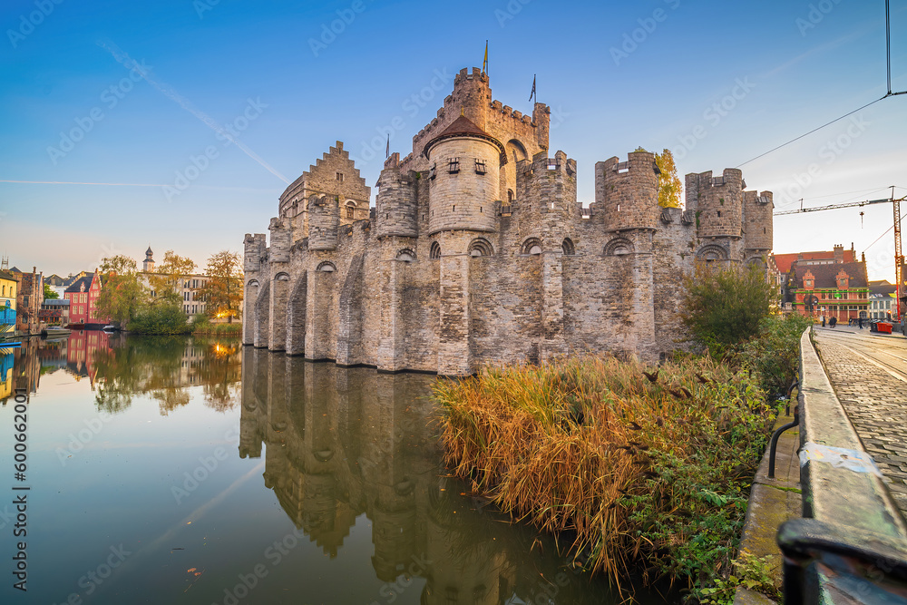 Castle Gravensteen in the center of Ghent Belgium