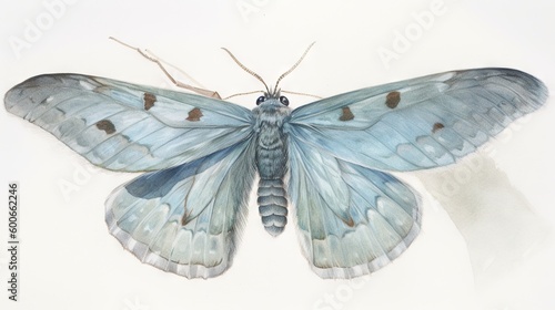  a blue butterfly with brown spots on its wings and wings. generative ai