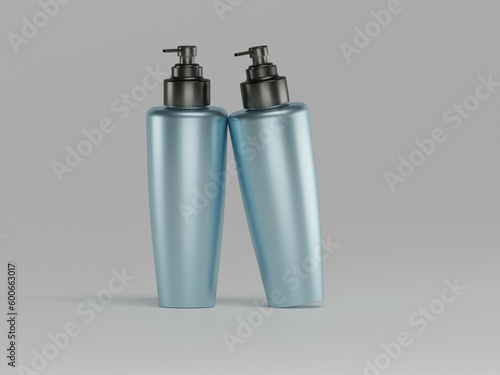 Perfume bottles, cosmetic items 3d rendering with white background 
