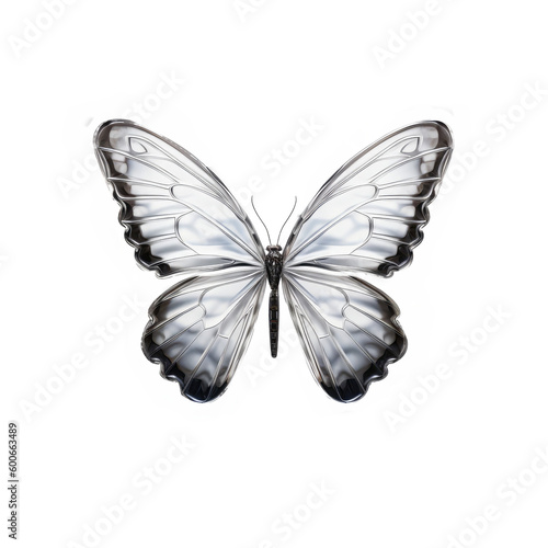 glass butterfly isolated on white