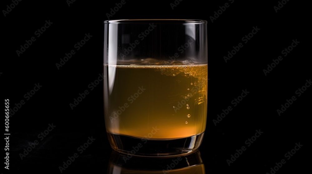 a glass filled with liquid sitting on top of a table. generative ai a glass filled with liquid sitting on top of a table. generative ai